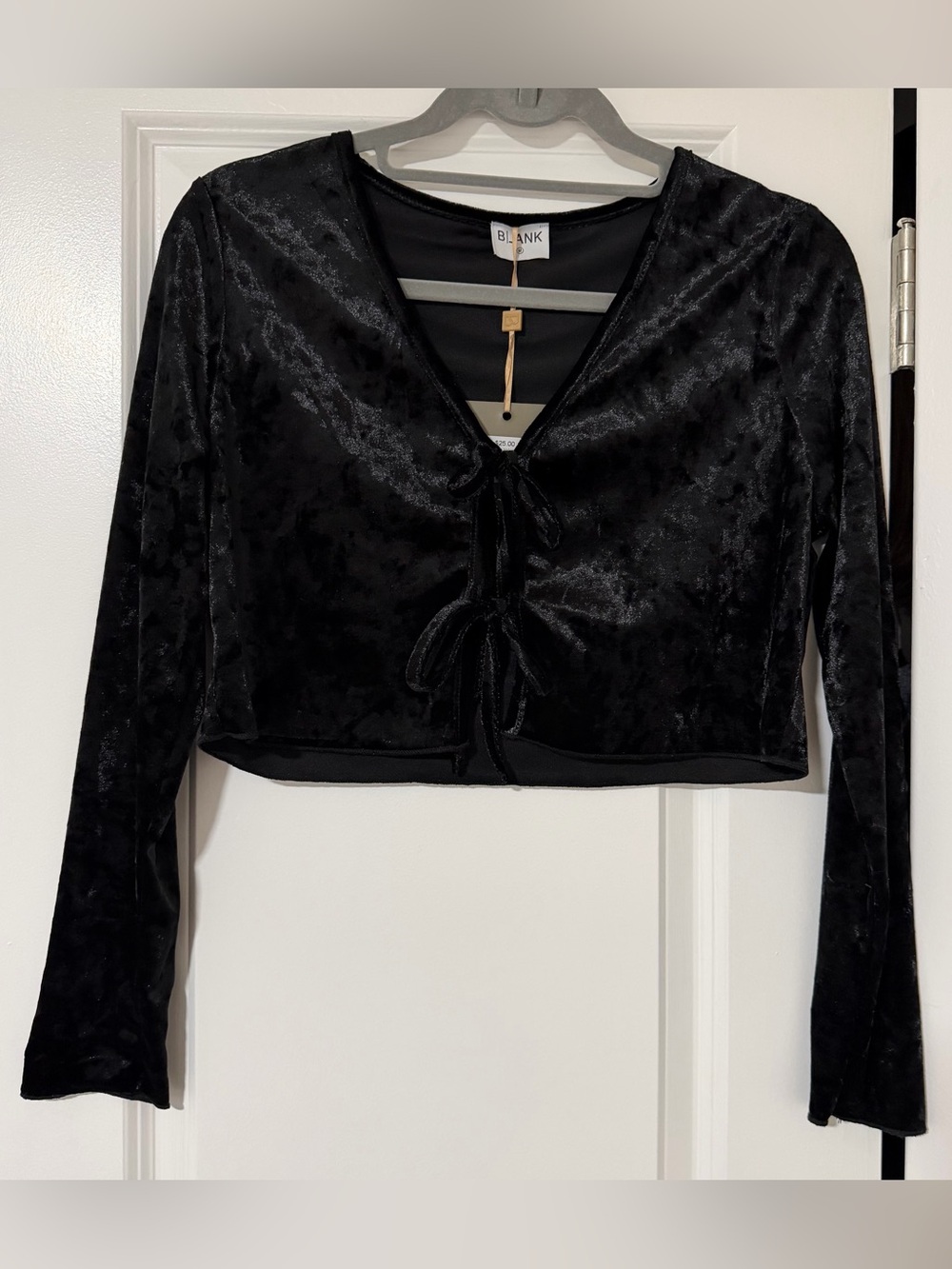 NWT Dress Blank double tie velour cardigan